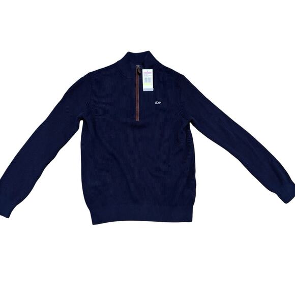 Vineyard Vines Boys Classic 1/4 Zip Fisherman’s rib Sweater NEW size medium - Picture 6 of 6